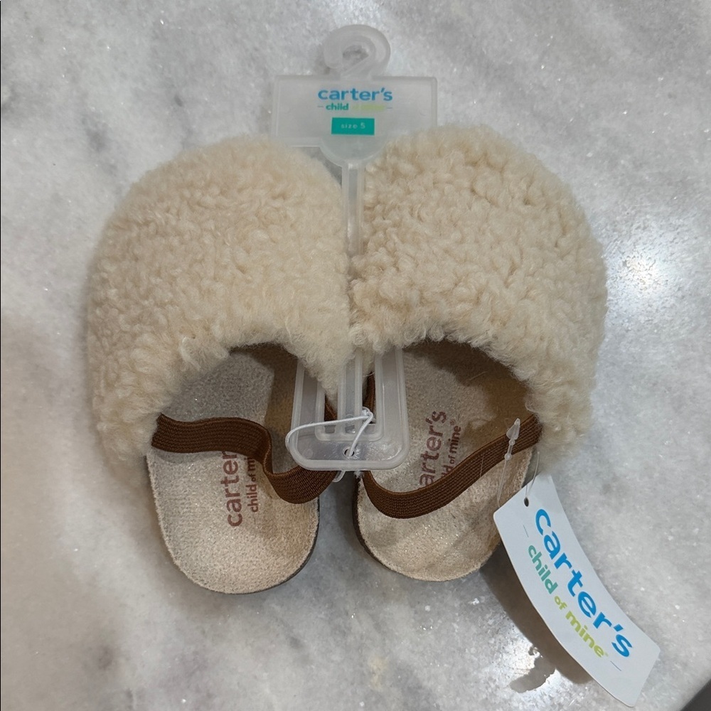 Carter's Cream sherpa Baby Slip-Ons